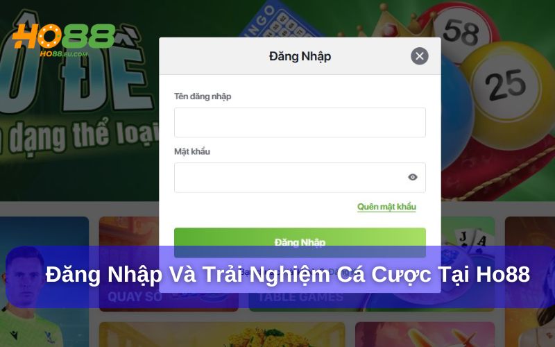 Đăng nhập sau khi đăng ký thành công tài khoản Ho88 Đăng nhập sau khi đăng ký thành công tài khoản Ho88
