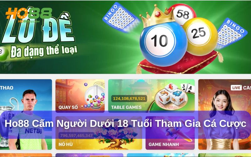 Ho88 nghiêm cấm người dưới 18 tuổi tham gia cá cược Ho88 nghiêm cấm người dưới 18 tuổi tham gia cá cược